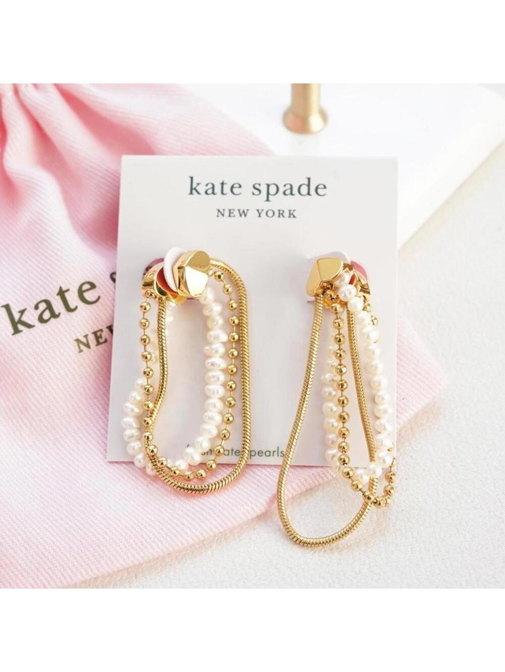 Kate Spade Know the Ropes Mixed Chain Soft Hoop Earrings